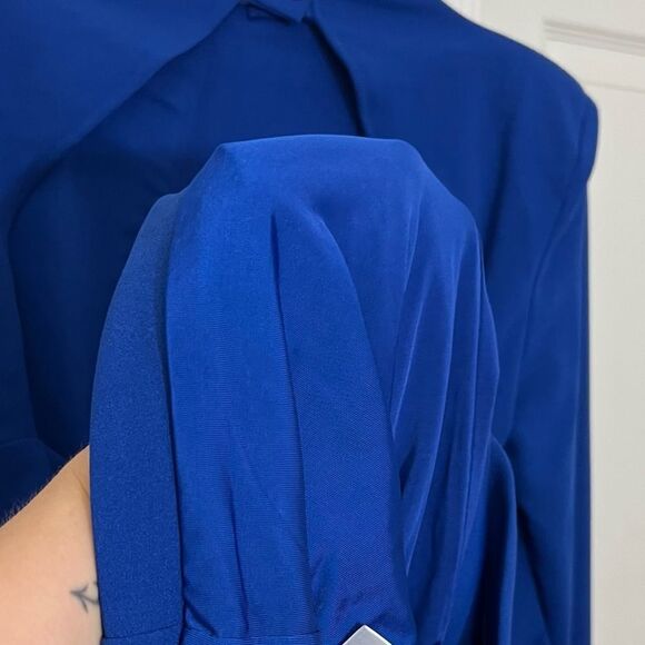 Mossman Cobalt Blue Sense Of Mystery Night Out Dress Long Sleeve Mini Size 10 - Picture 13 of 16